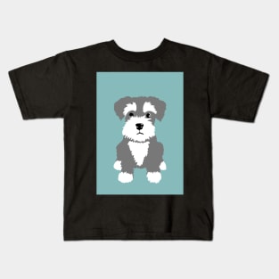 Salt and Pepper Miniature Schnauzer puppy dog Kids T-Shirt